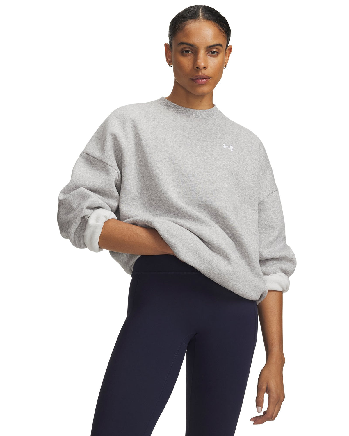 UA Rival Fleece Women's Oversized Crew - Gray