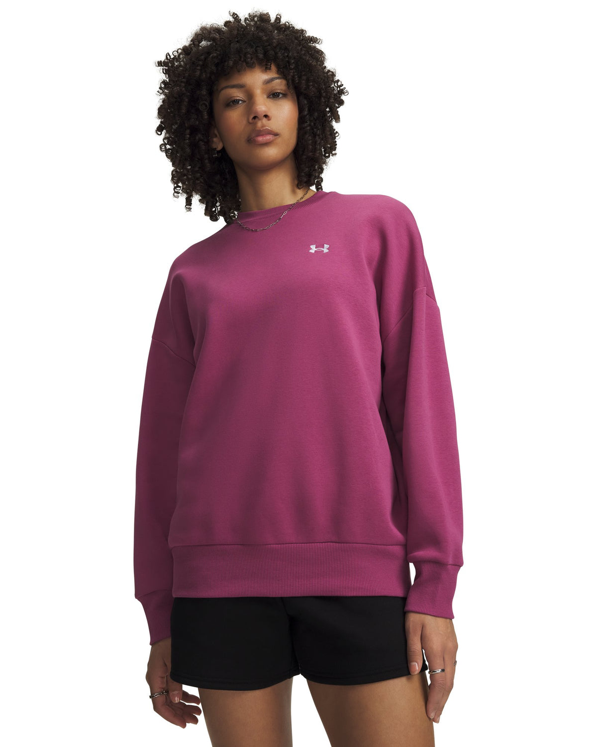 UA Rival Fleece Women's Oversized Crew - Pink