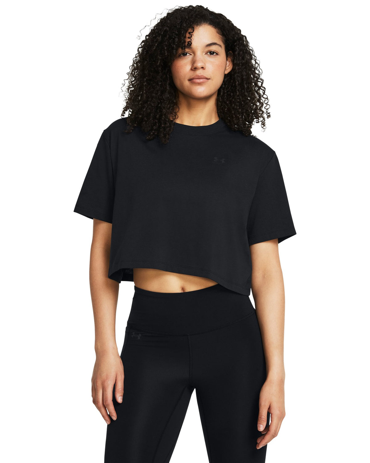UA Boxy Crop Simple Women's Short Sleeve - Black