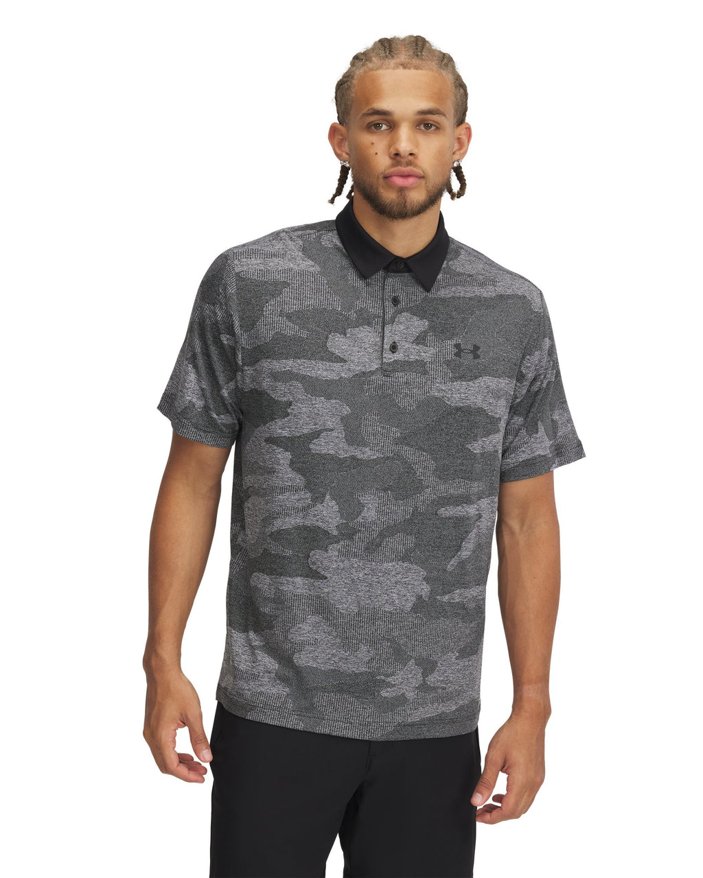 UA Playoff Camo Jacquard Men's Polo - Black
