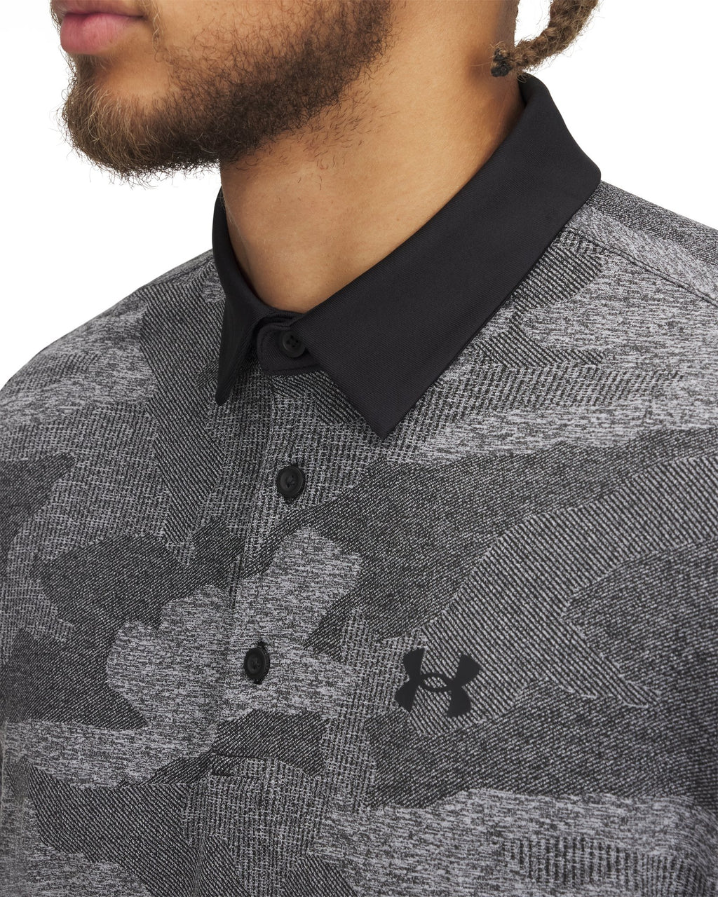 UA Playoff Camo Jacquard Men's Polo - Black