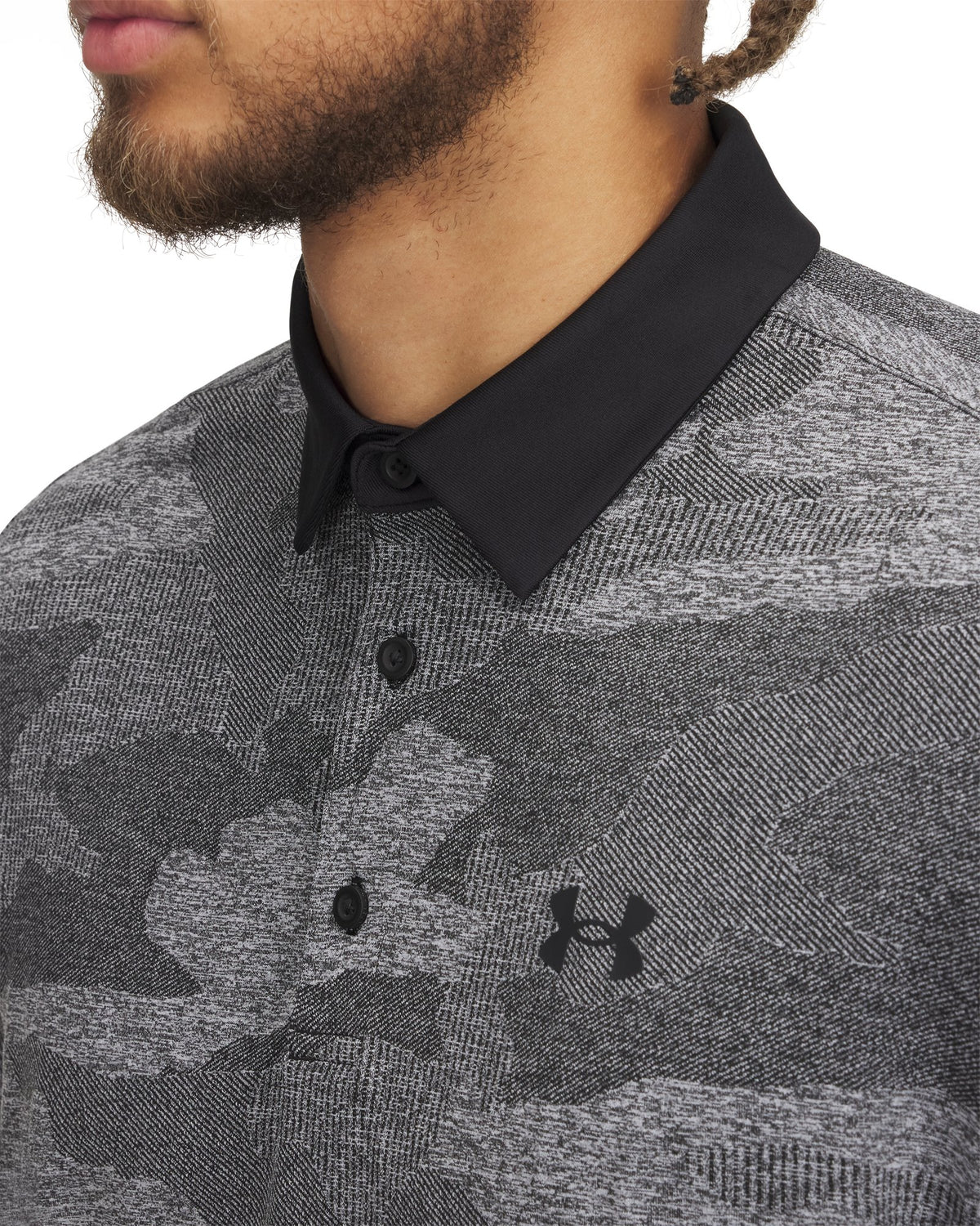 UA Playoff Camo Jacquard Men's Polo - Black