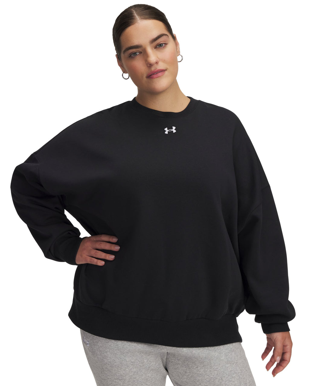UA Rival Fleece Women's Oversized Crew - Black