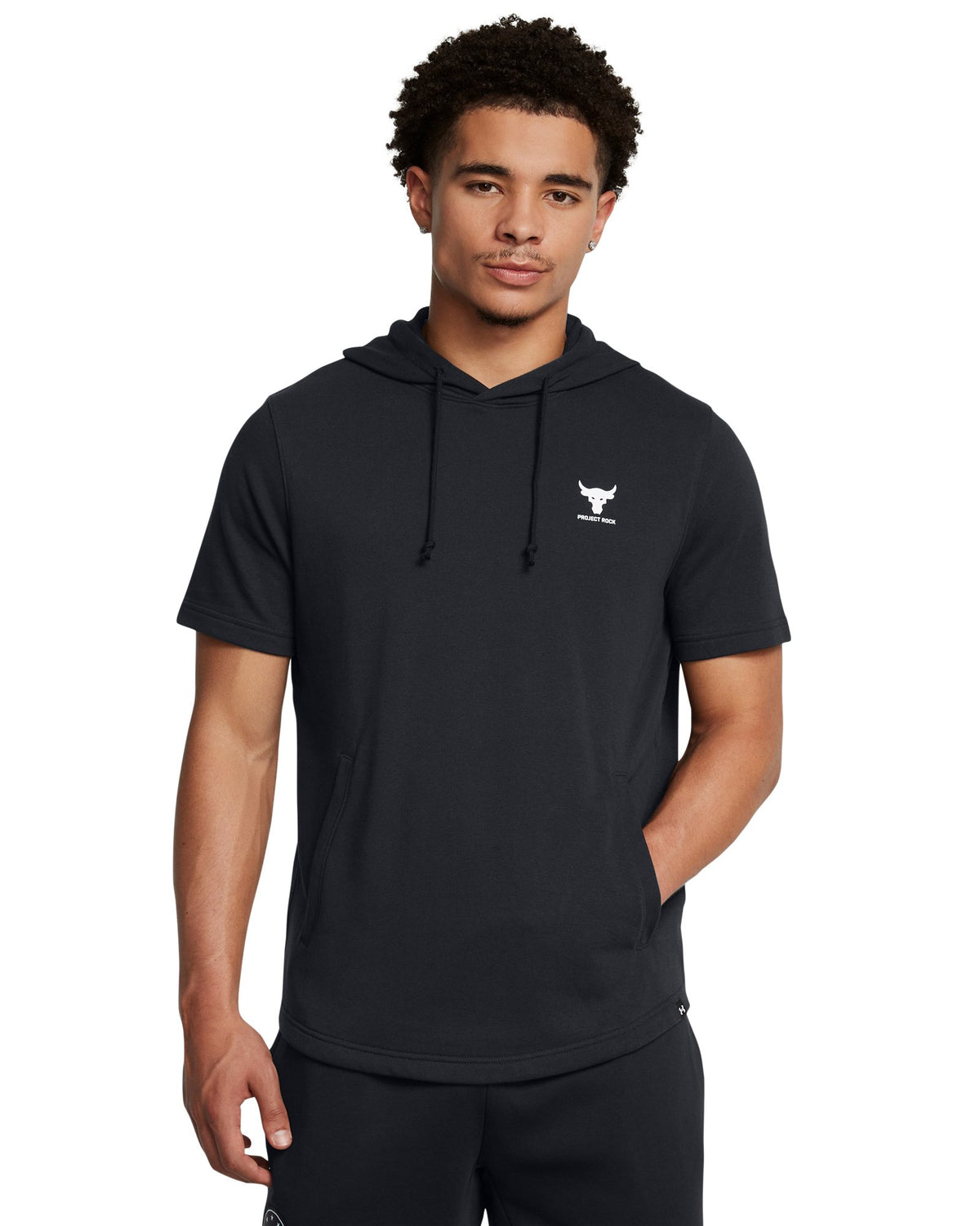 Project Rock Terry Men's Short Sleeve Hoodie - Black