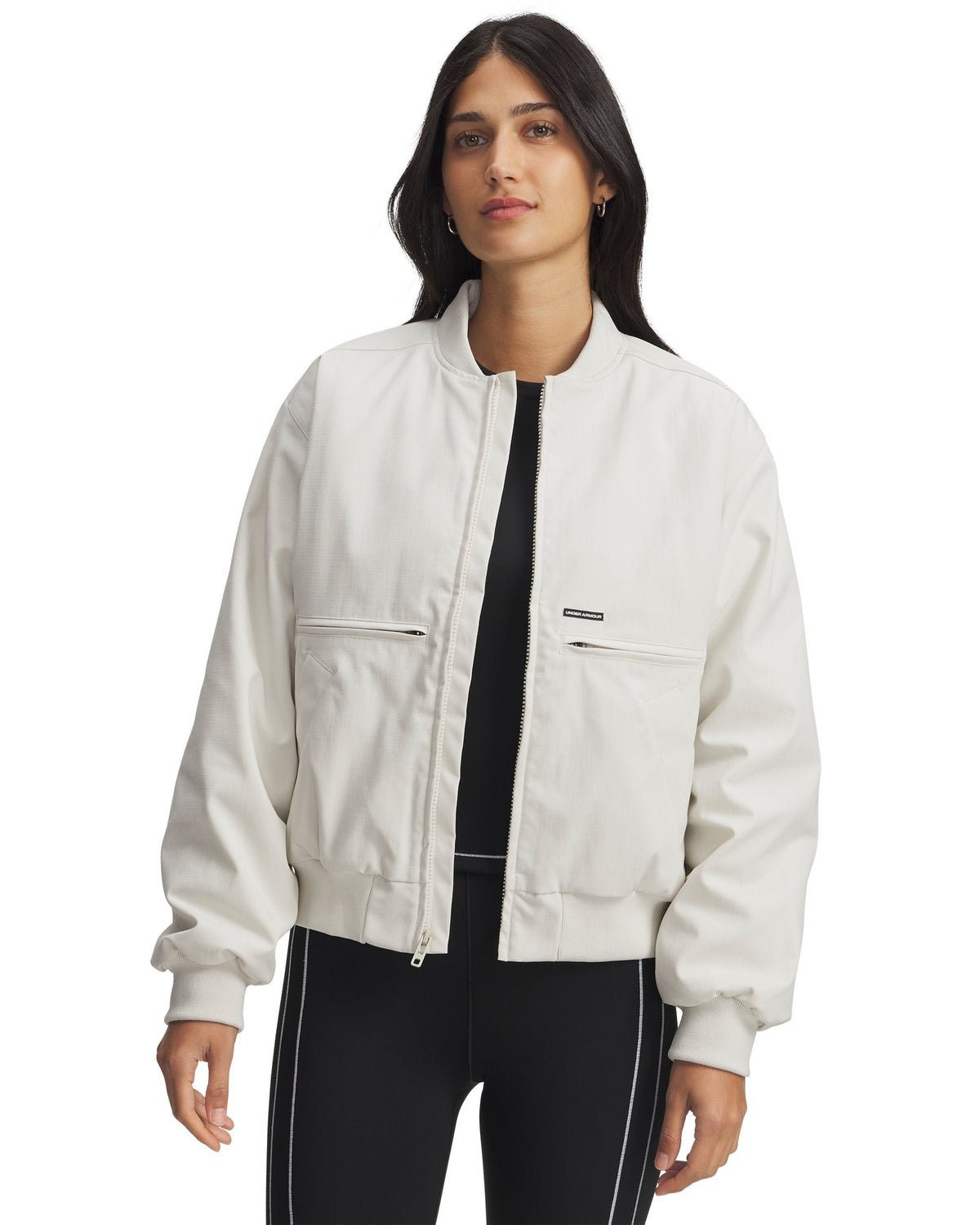UA Expanse Fleece-Lined Women's Bomber Jacket - White