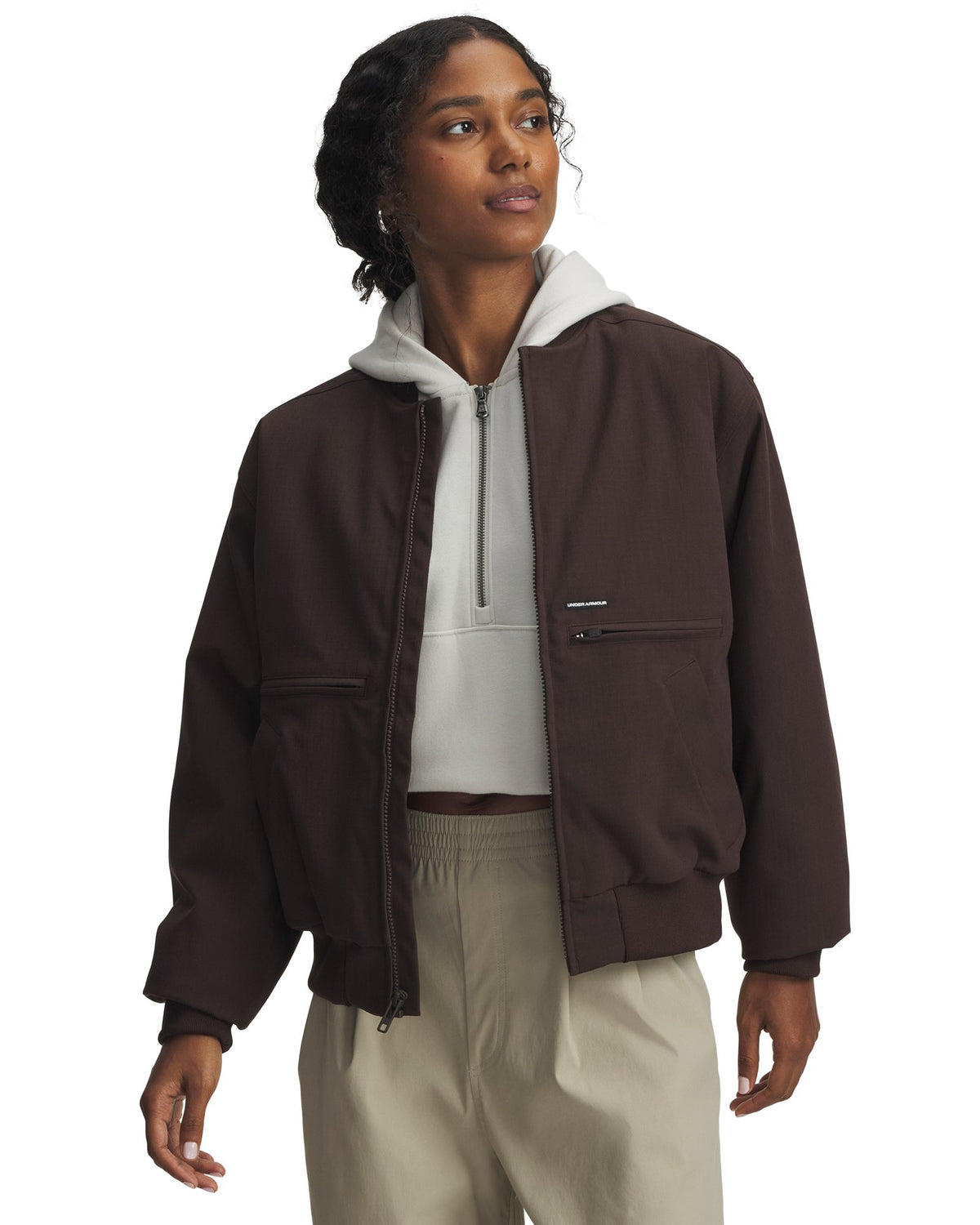 UA Expanse Fleece-Lined Women's Bomber Jacket - Brown