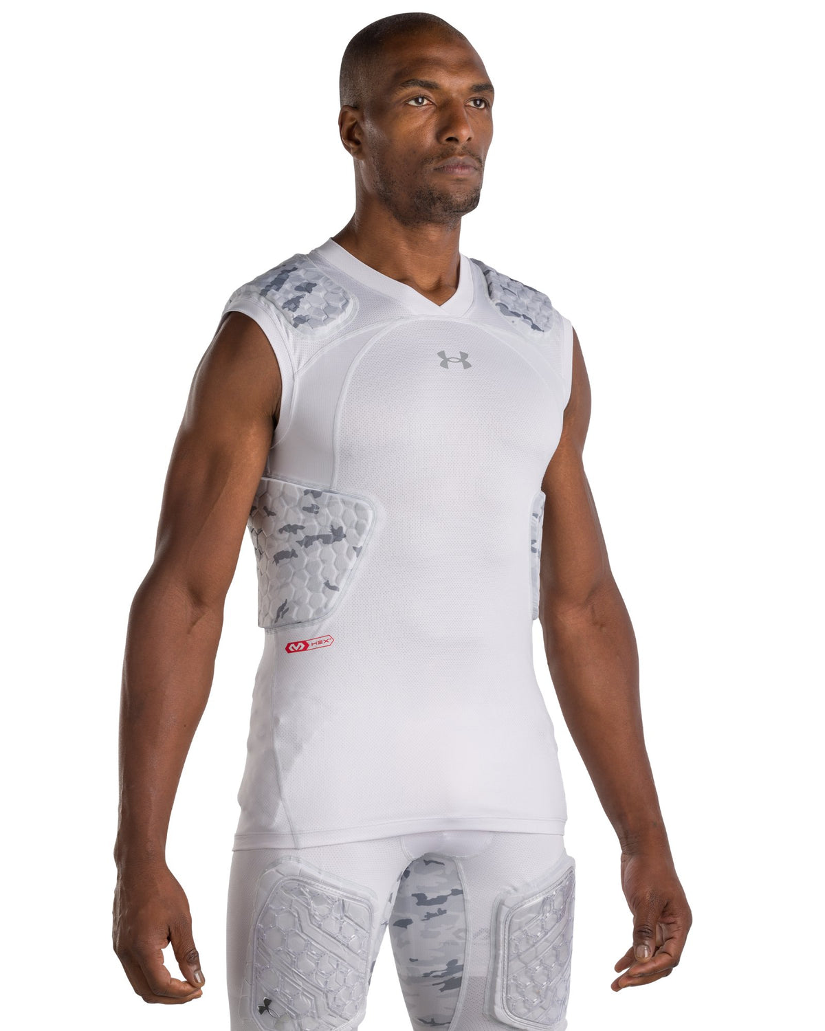 UA Gameday Armour Pro Camo Men's 5-Pad Top - White