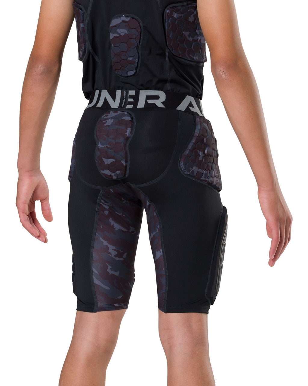 UA Gameday Armour Pro Camo Kids' 5-Pad Girdle - Black