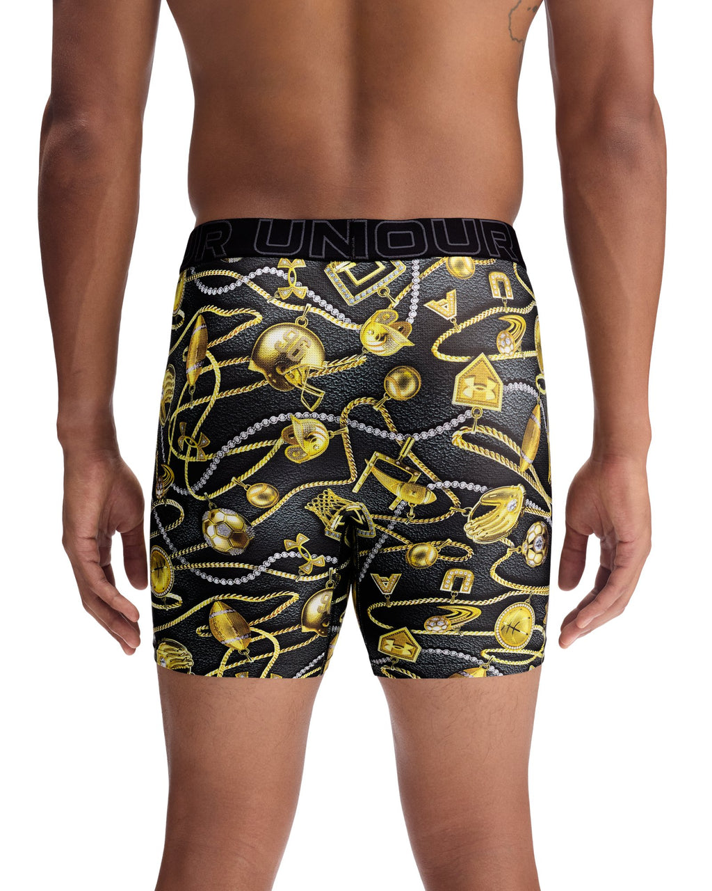 UA Performance Tech Mesh Graphic Men's 6" Boxerjock® - Black