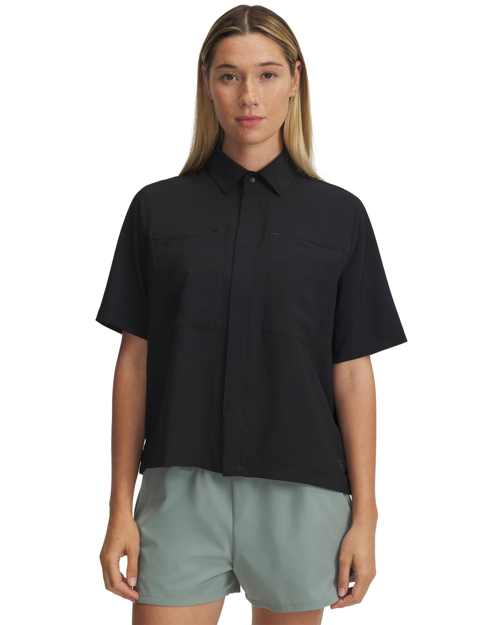 UA Fish Pro Hybrid Woven Women's Short Sleeve - Black