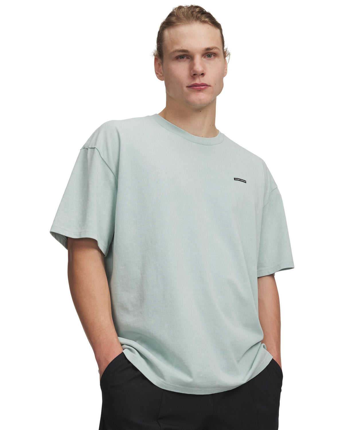 UA Heavyweight Logo Wash Men's Oversized Short Sleeve - Blue