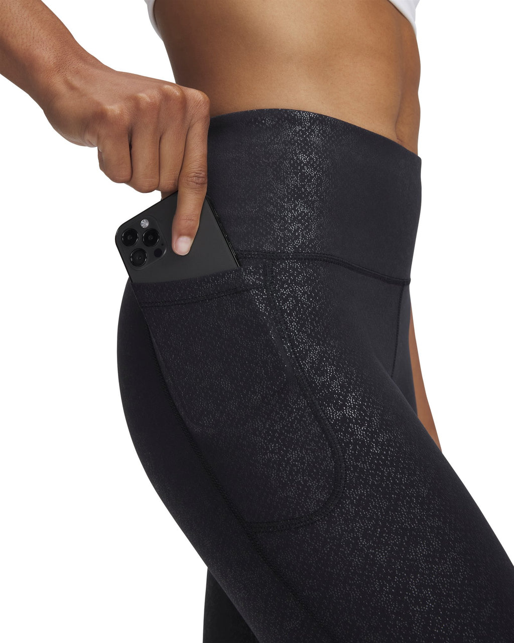 UA Motion Gloss Women's Ankle Leggings - Black