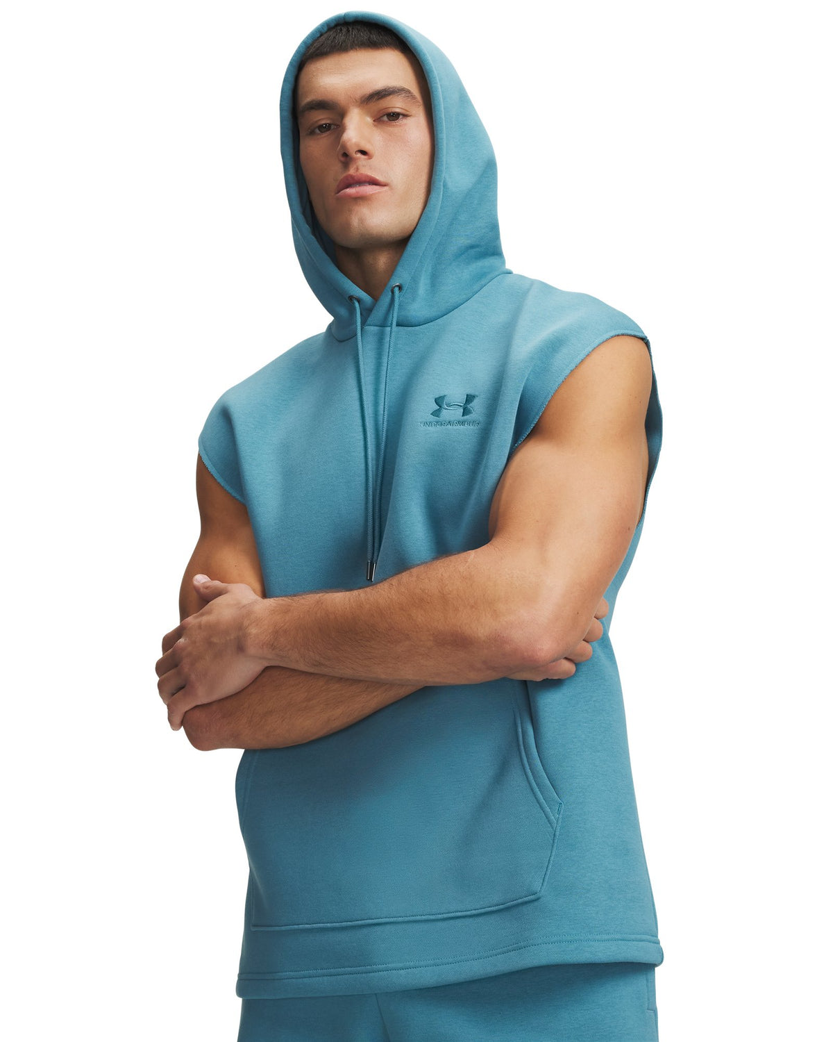 UA Icon Fleece Men's Sleeveless Hoodie - Blue