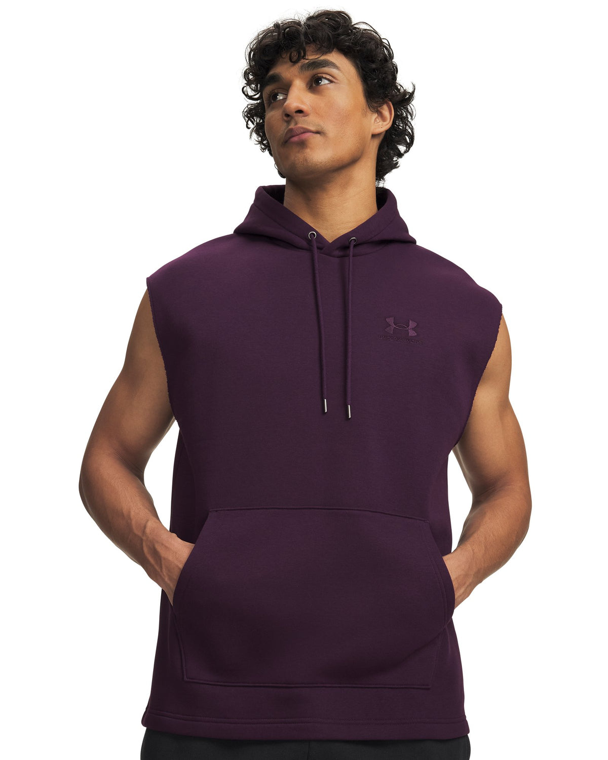 UA Icon Fleece Men's Sleeveless Hoodie - Purple