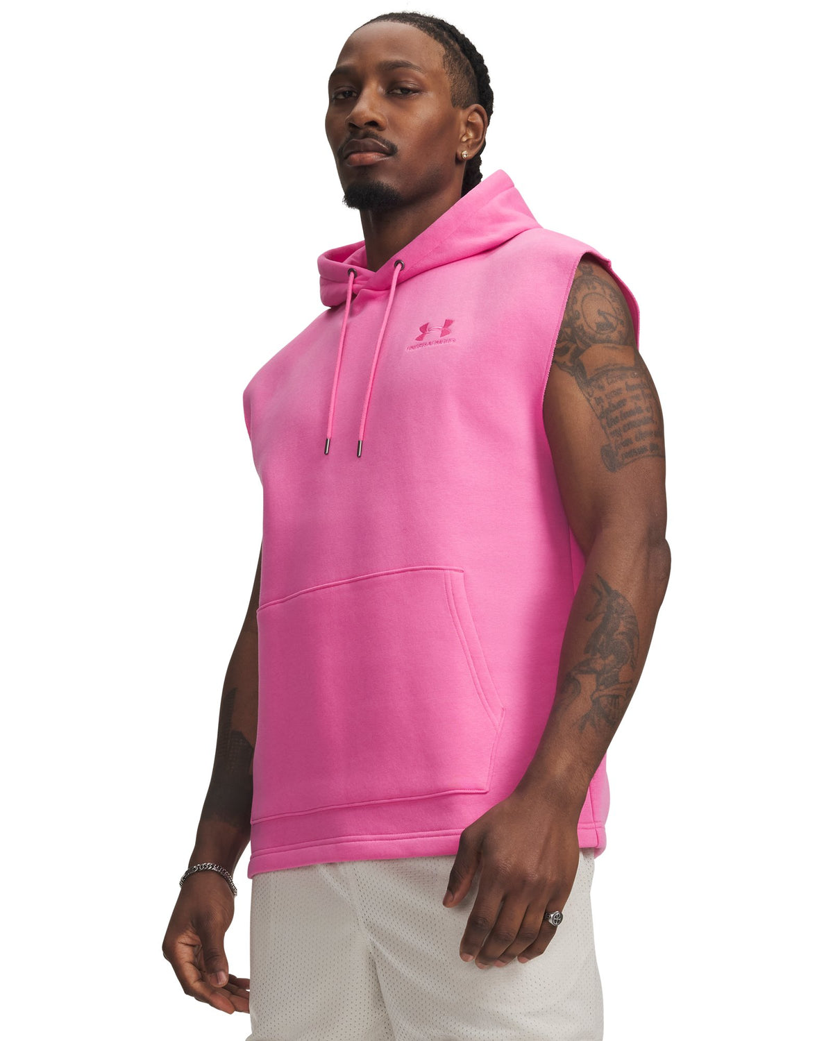 UA Icon Fleece Men's Sleeveless Hoodie - Pink