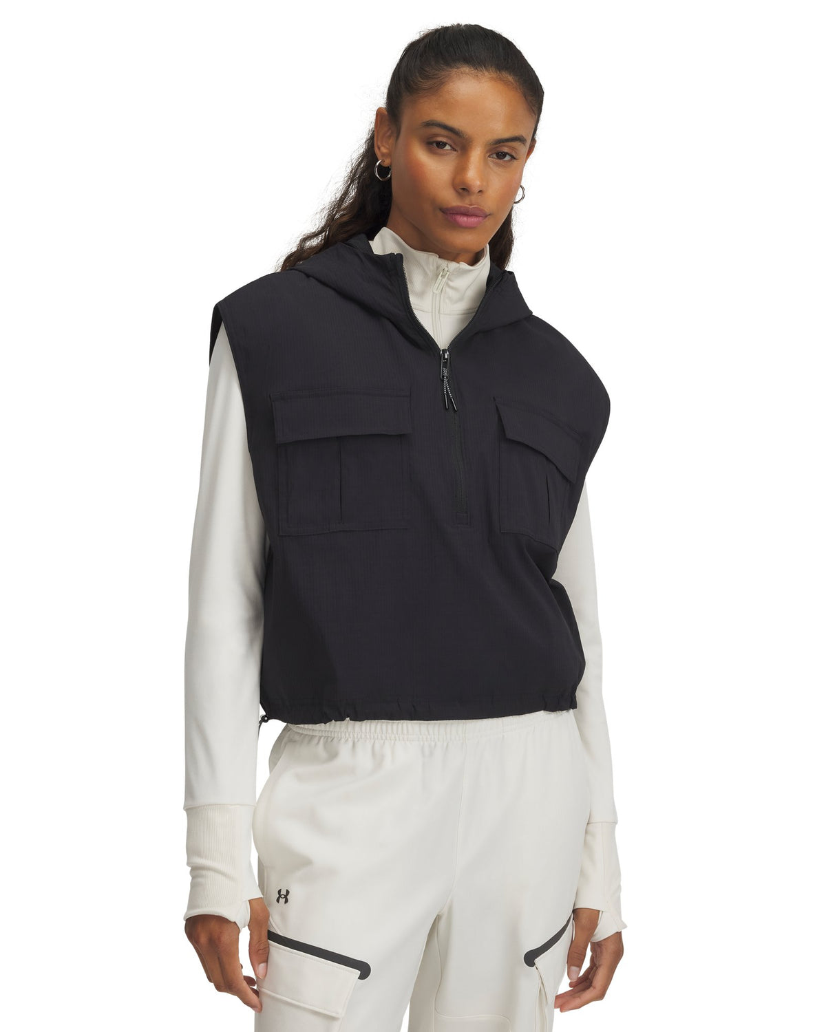UA Unstoppable Utility Women's Sleeveless Hoodie - Black