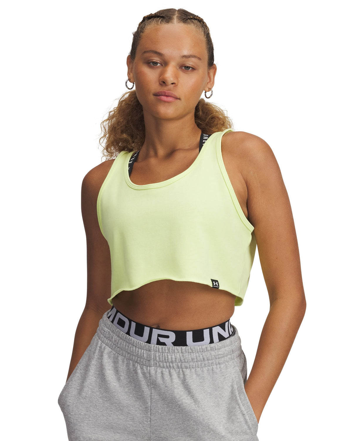 UA Icon Terry Women's Crop Tank - Yellow
