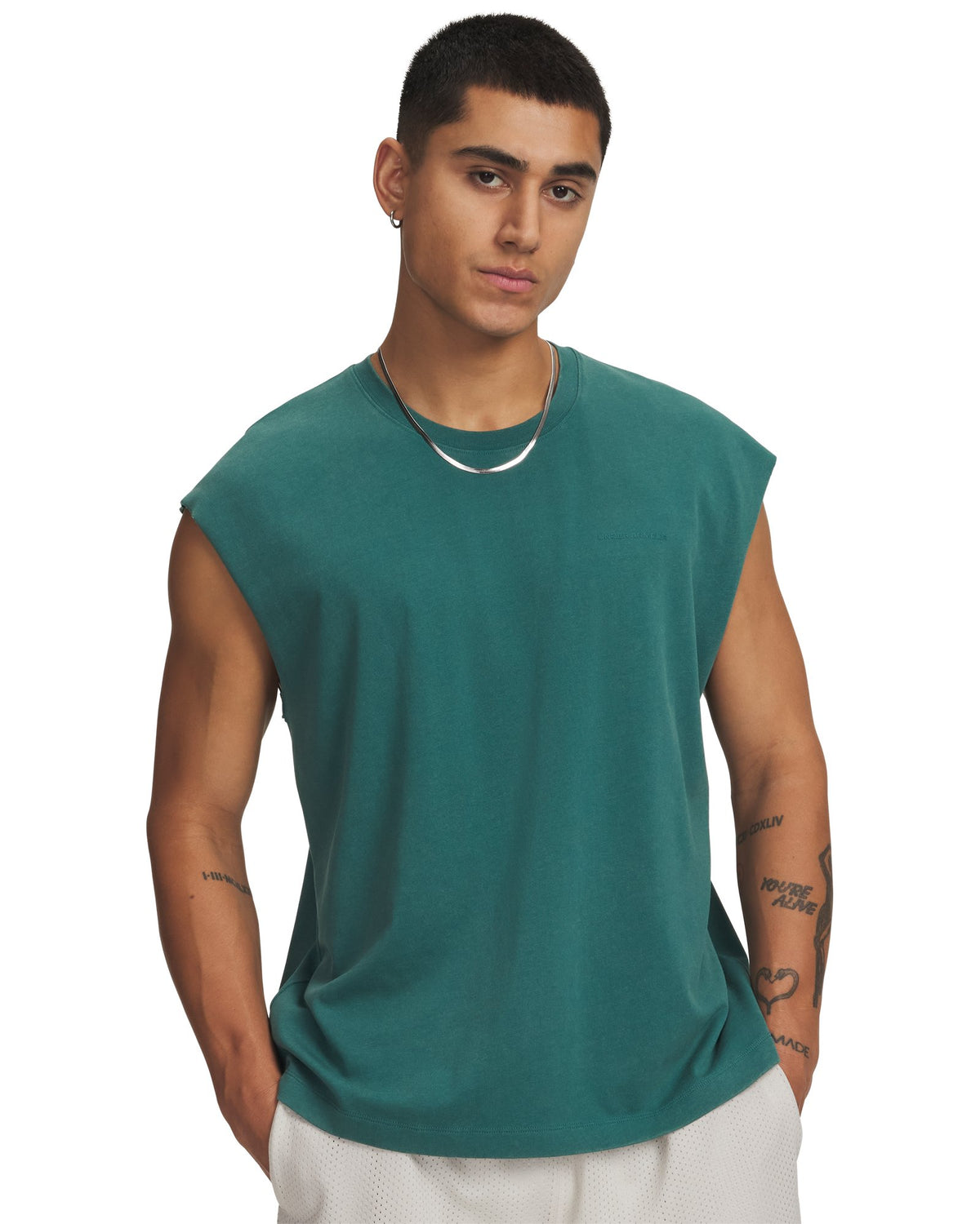 UA Icon Heavyweight Cotton Men's Tank - Green
