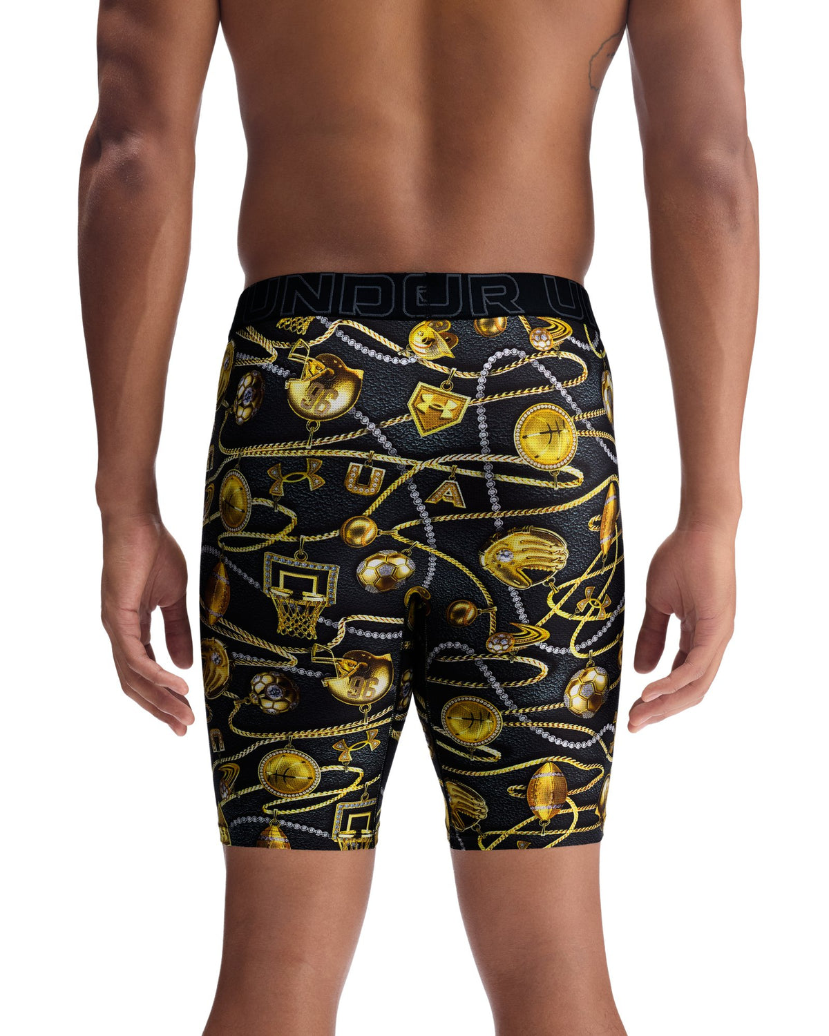 UA Performance Tech Mesh Graphic Men's 9" Boxerjock® - Black