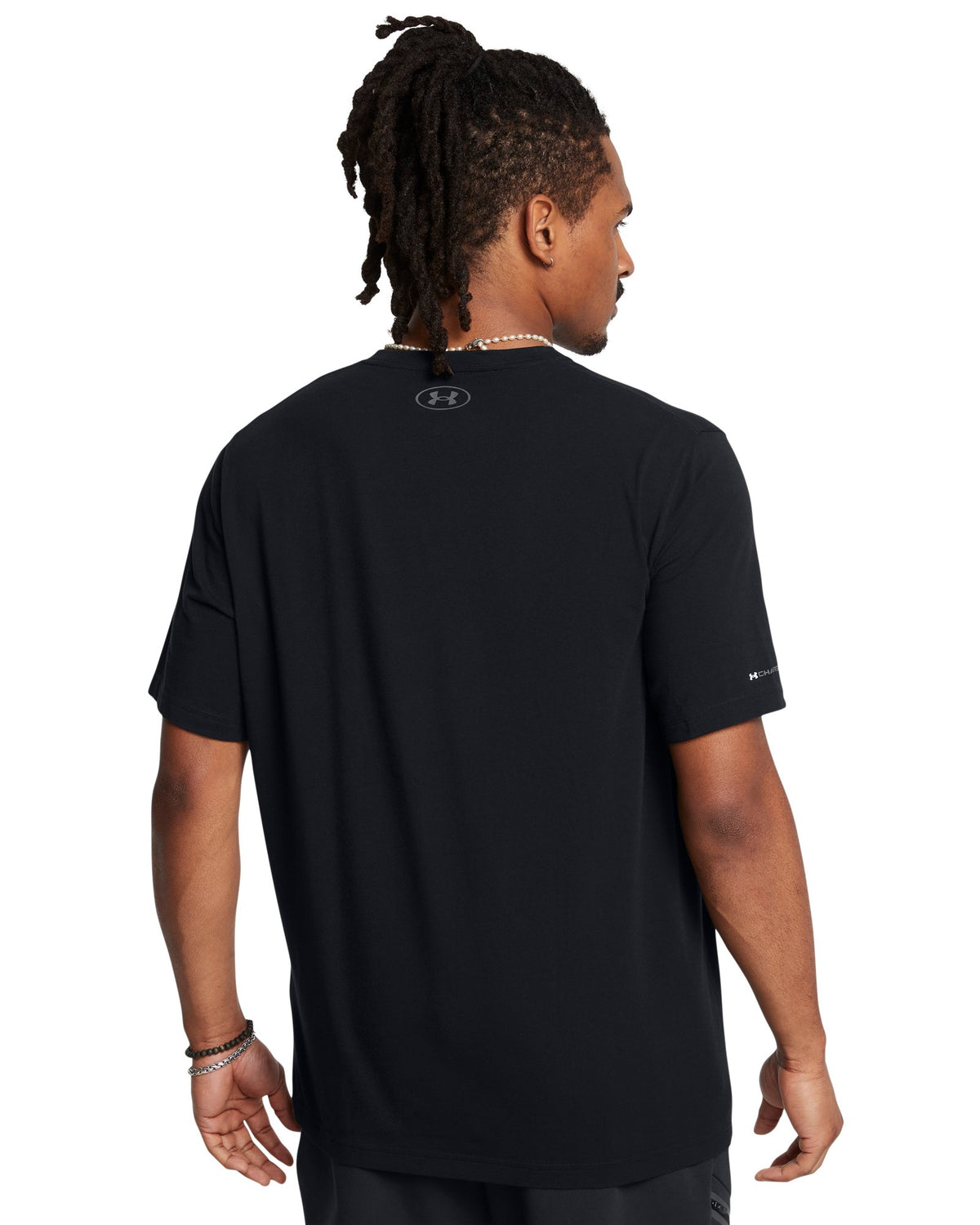 UA Icon Charged Cotton® Men's V-neck Short Sleeve - Black