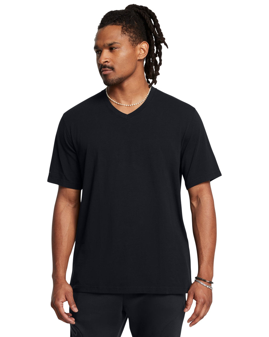UA Icon Charged Cotton® Men's V-neck Short Sleeve - Black
