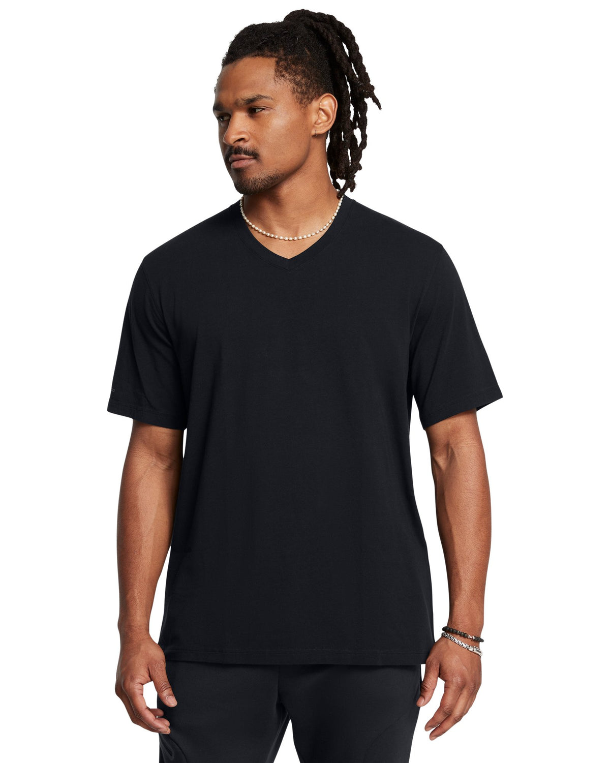 UA Icon Charged Cotton® Men's V-neck Short Sleeve - Black