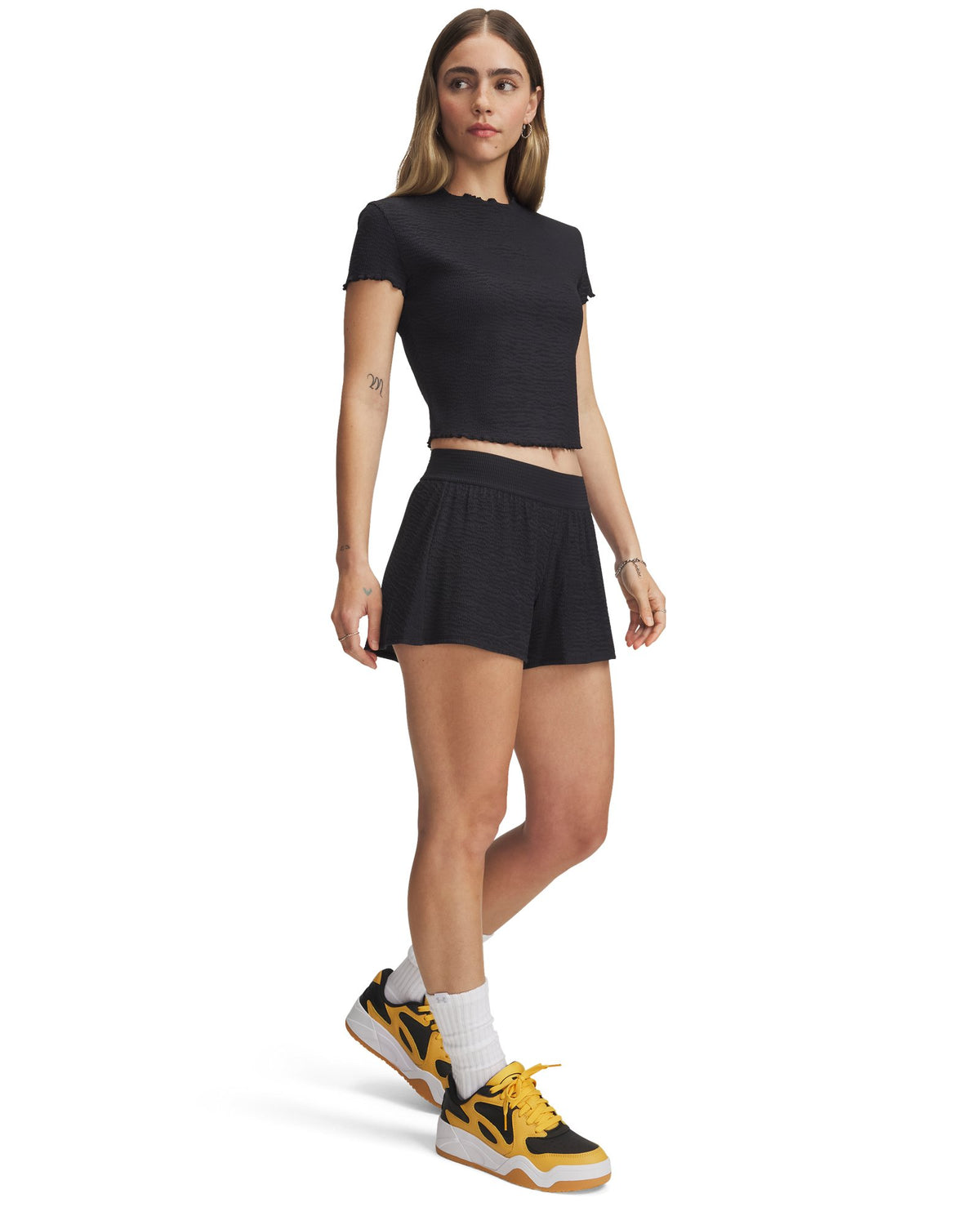 UA Courtside Crinkle Women's 3" Shorts - Black