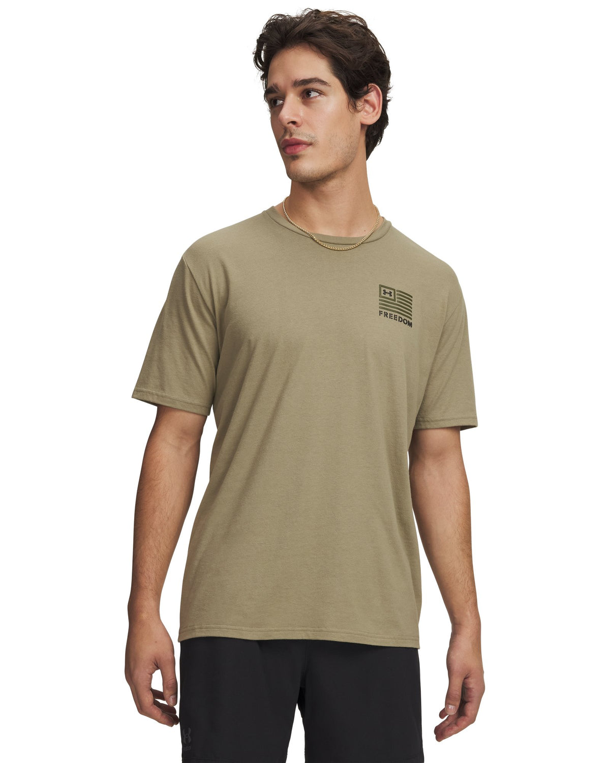 UA Freedom Left Chest Men's Short Sleeve - Brown