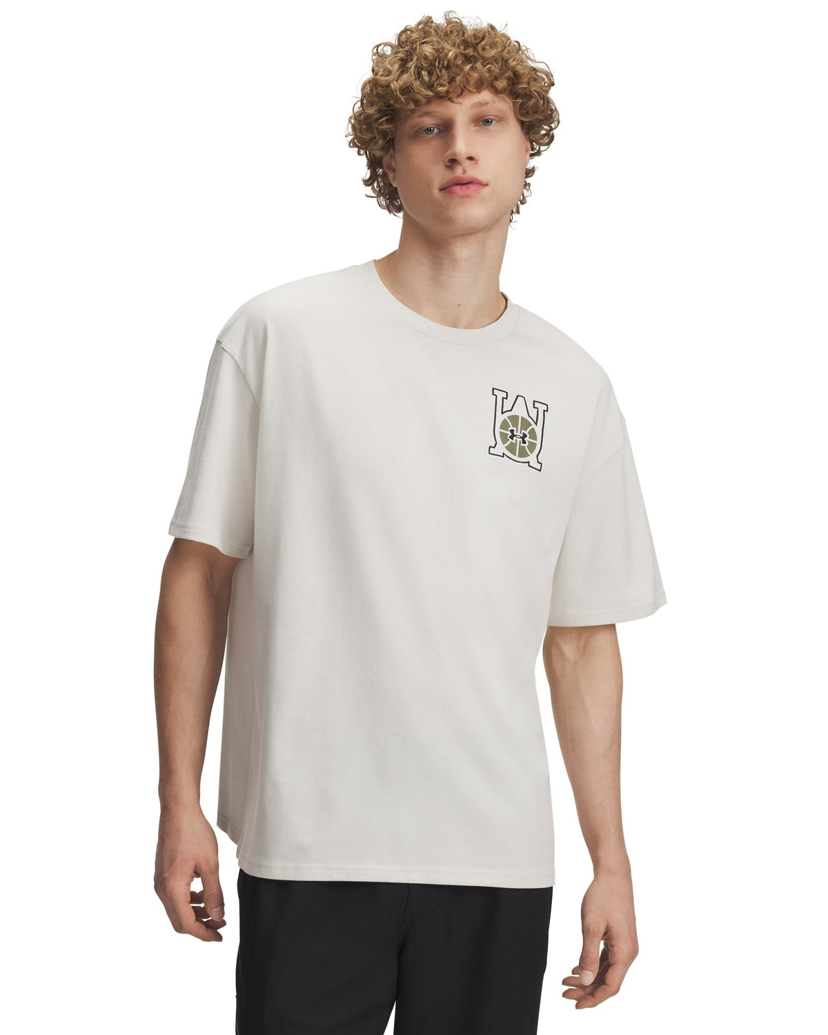 UA Hoops Courtside Heavyweight Men's Oversized Short Sleeve - White