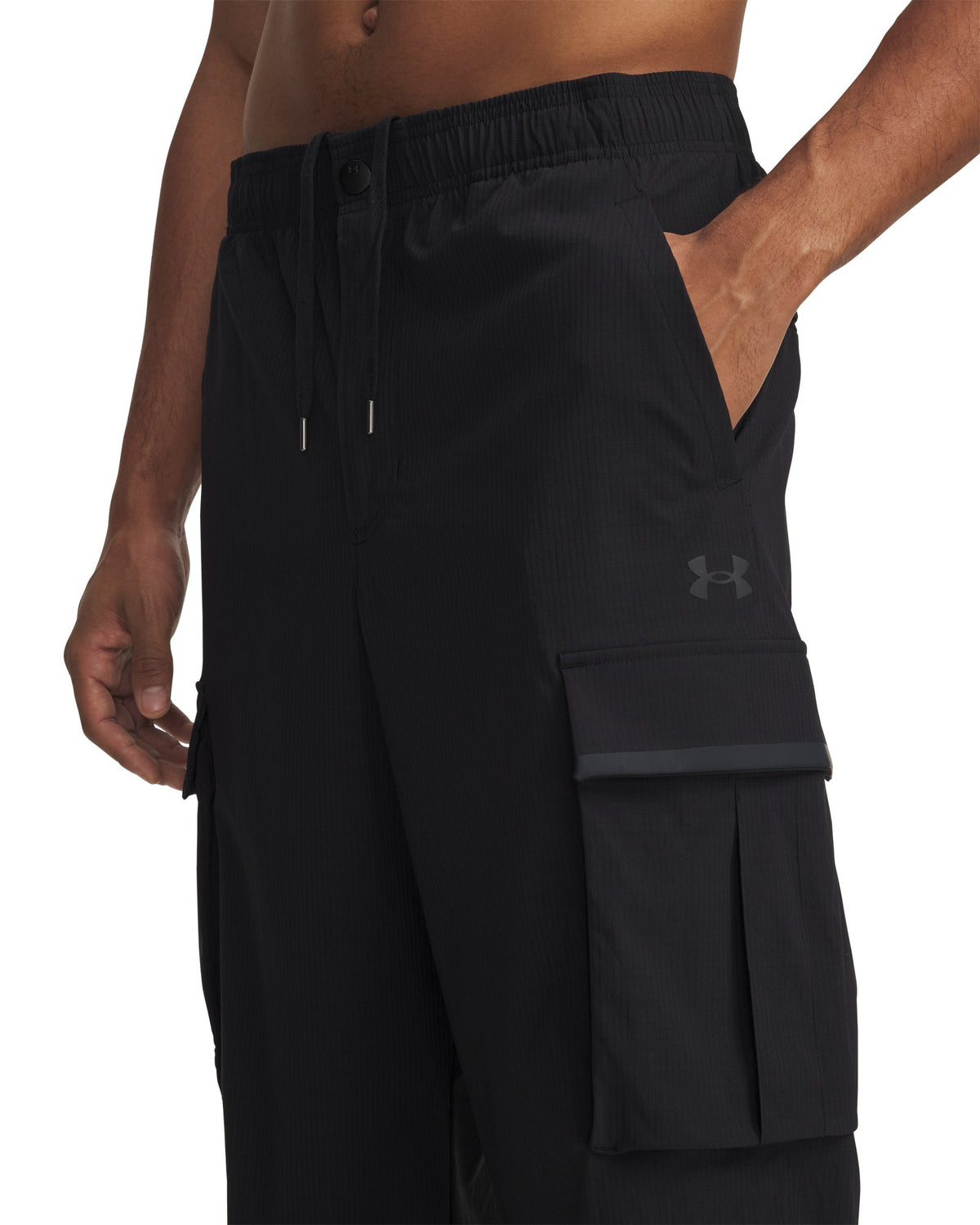 UA Unstoppable Textured Woven Men's Cargo Pants - Black