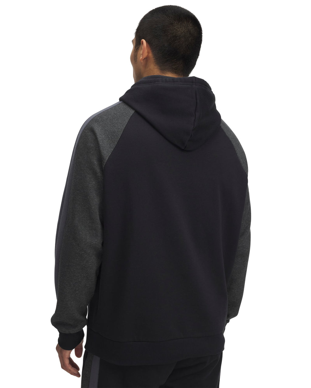 UA Rival Fleece Colorblock Men's Hoodie - Black