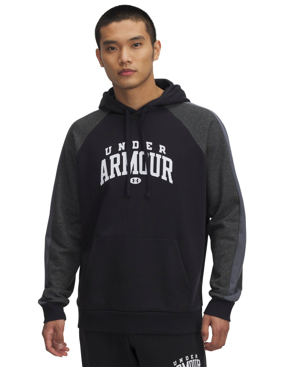 UA Rival Fleece Colorblock Men's Hoodie - Black