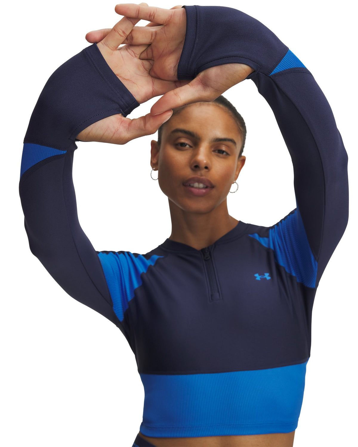 HeatGear® Rib Women's ¼ Zip - Blue