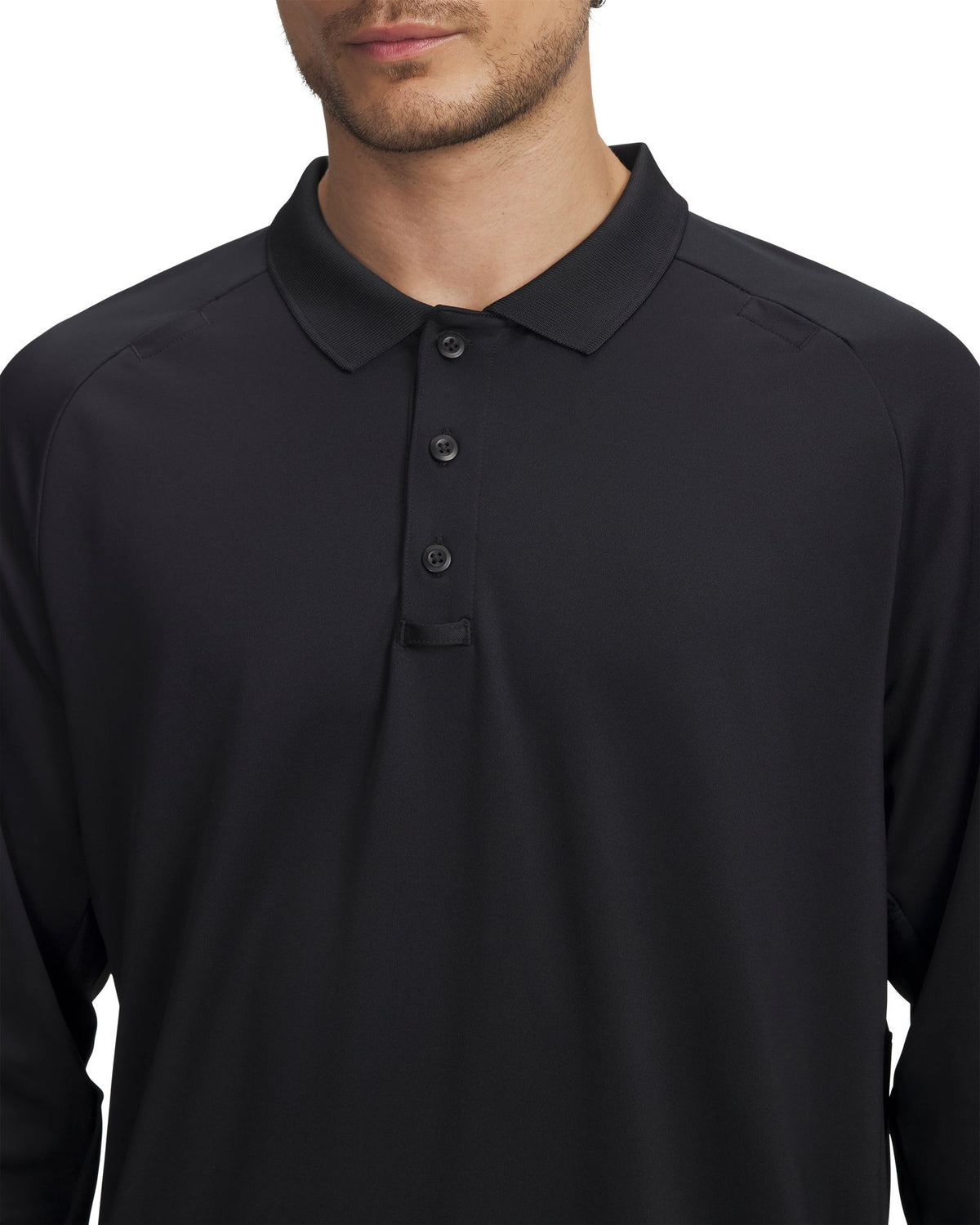 UA Tactical Performance Men's Long Sleeve Polo - Black