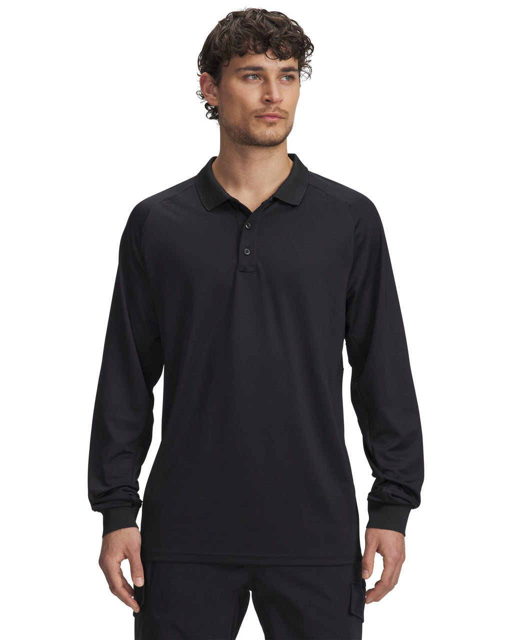 UA Tactical Performance Men's Long Sleeve Polo - Black