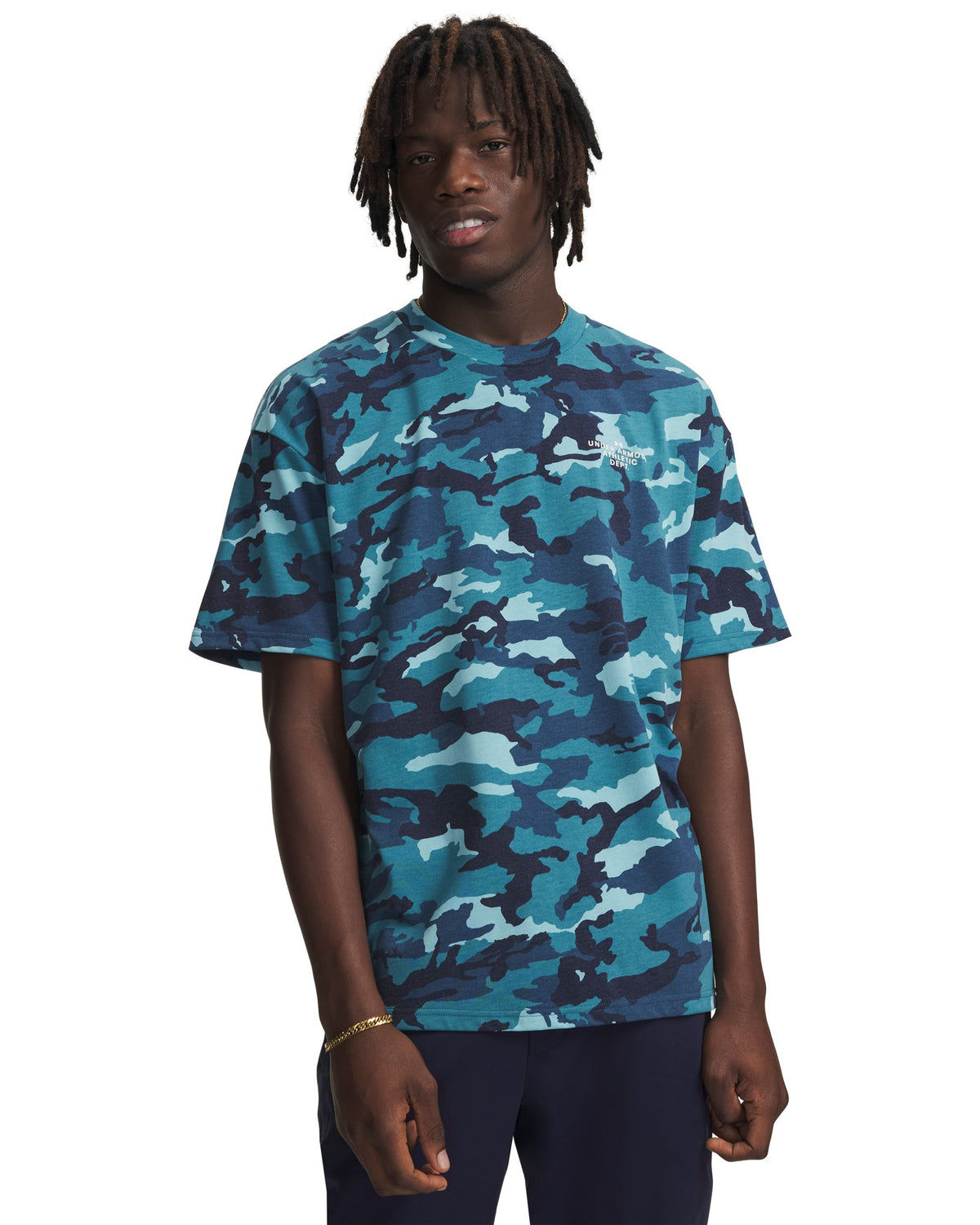 UA Athletic Department Printed Heavyweight Men's Short Sleeve - Blue
