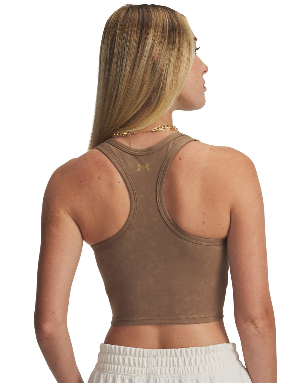 UA Meridian Suede Effect Women's Sports Bra - Brown