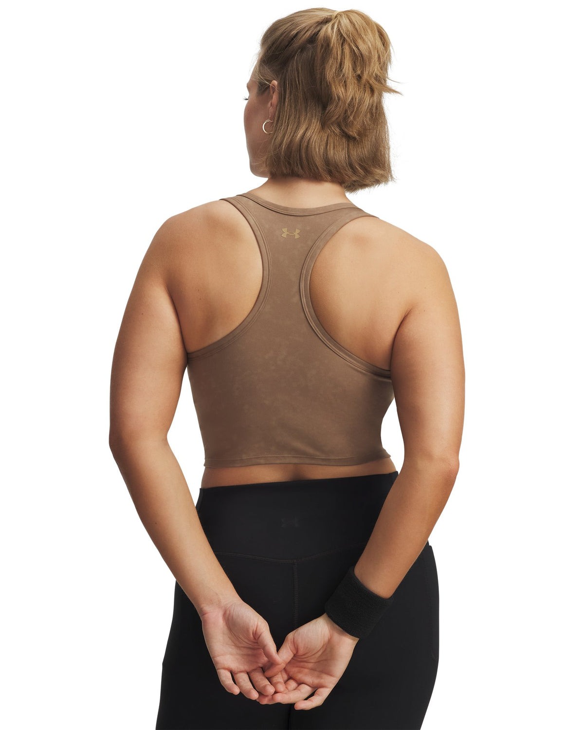 UA Meridian Suede Effect Women's Sports Bra - Brown