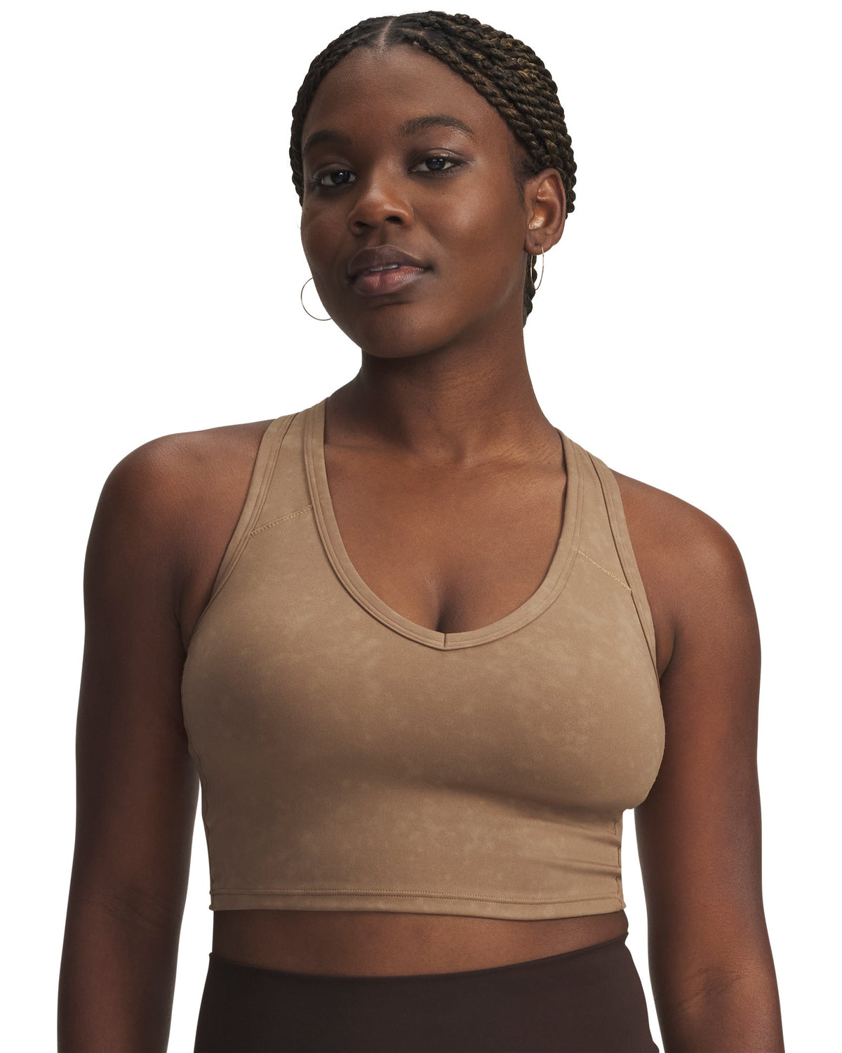 UA Meridian Suede Effect Women's Sports Bra - Brown