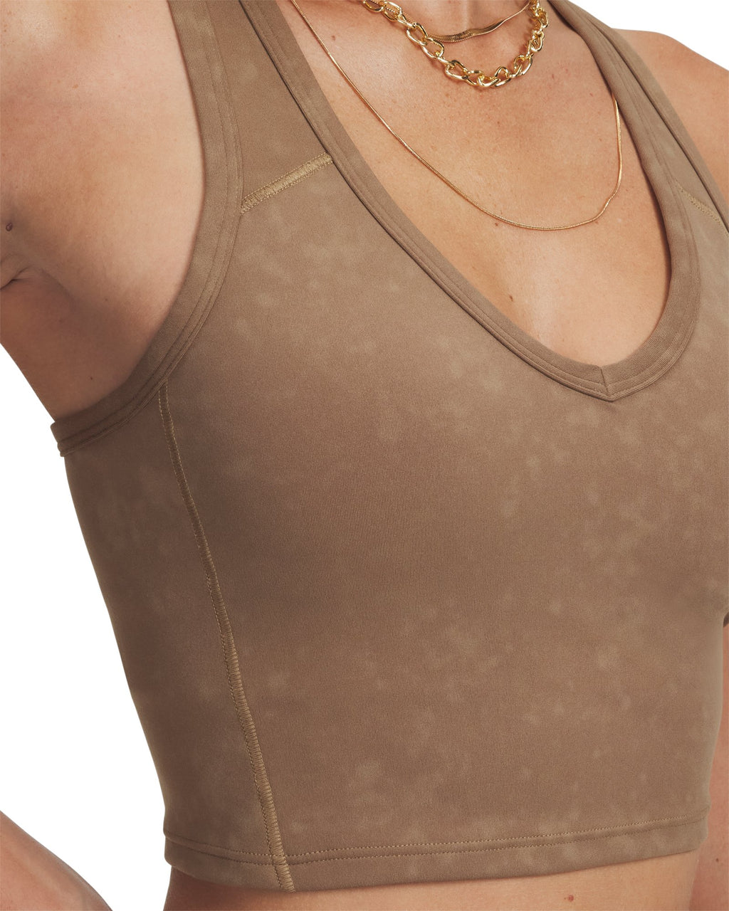 UA Meridian Suede Effect Women's Sports Bra - Brown