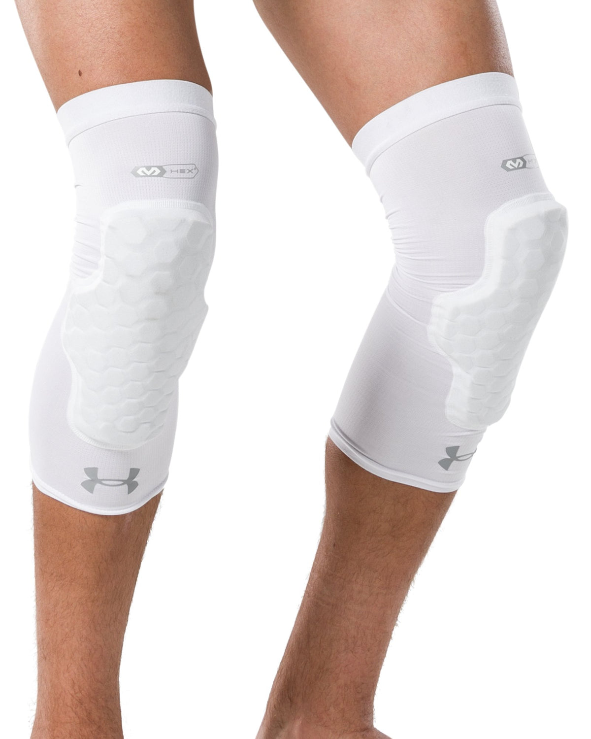 UA Gameday Armour Pro Kids' Padded Leg Sleeves - White