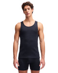 UA Performance Cotton Rib Men's 2-Pack Tank Undershirt - Black