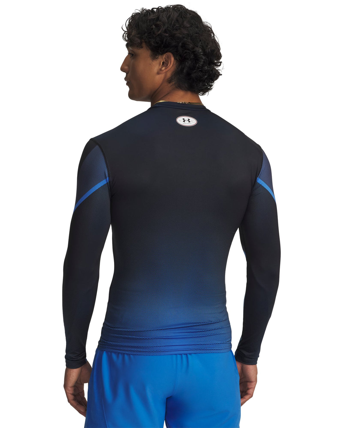 HeatGear® Sublimated Crew Men's Long Sleeve - Blue