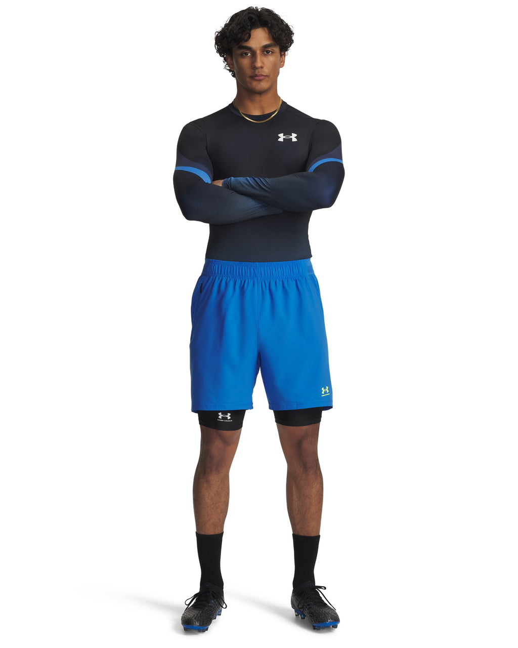 HeatGear® Sublimated Crew Men's Long Sleeve - Blue