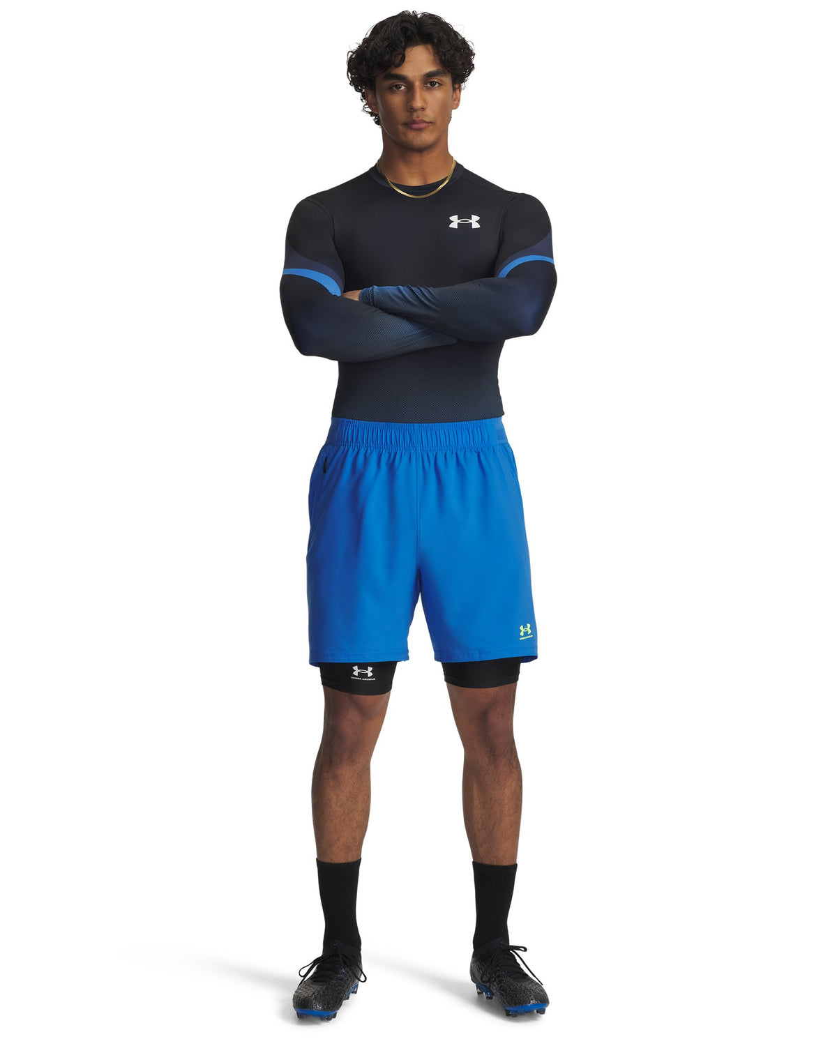 HeatGear® Sublimated Crew Men's Long Sleeve - Blue