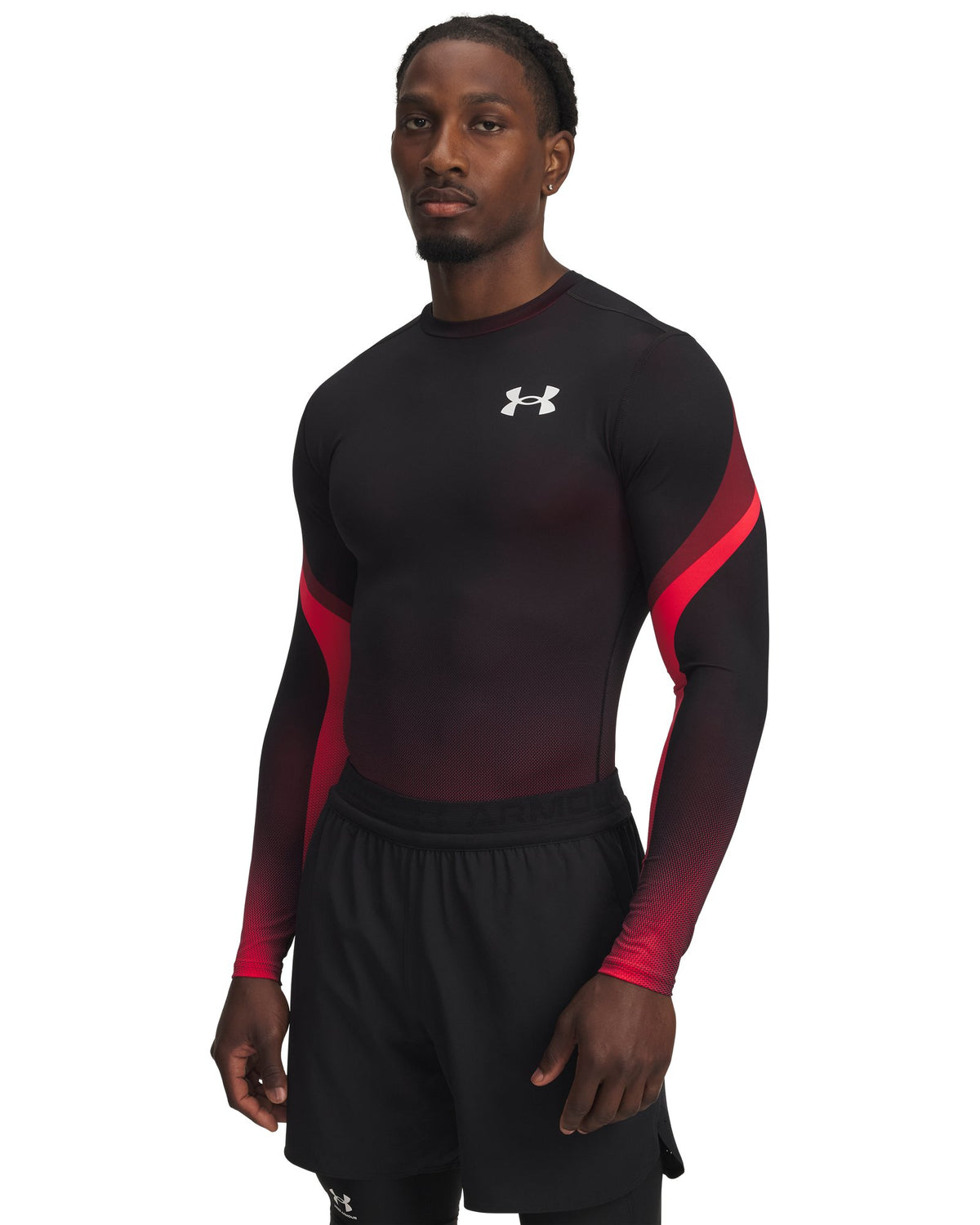 HeatGear® Sublimated Crew Men's Long Sleeve - Red