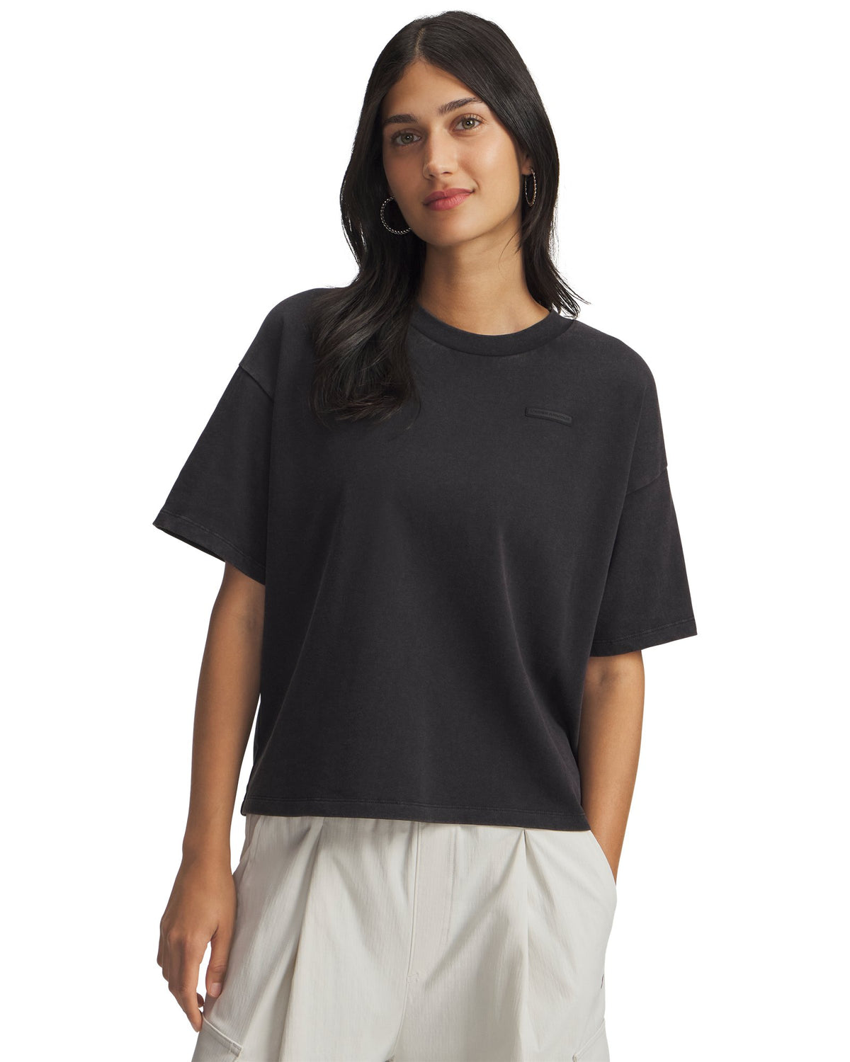 UA Boxy Wash Heavyweight Women's Short Sleeve - Black