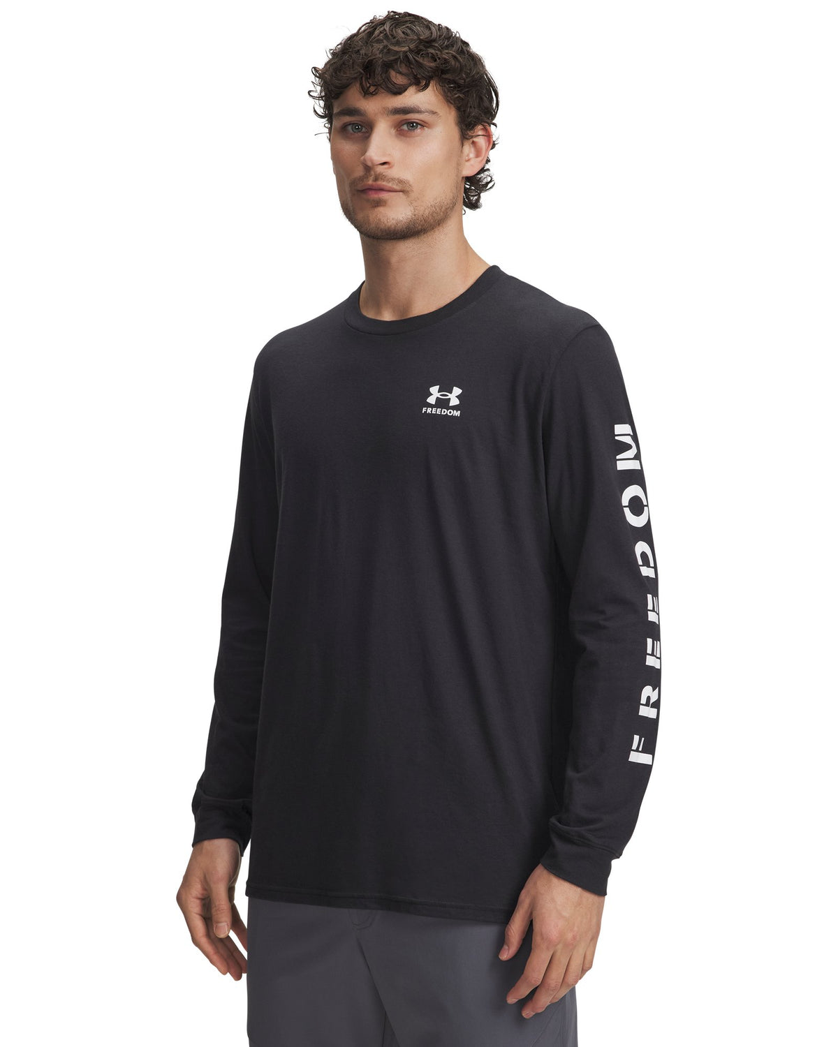 UA Freedom Flag Men's Long Sleeve - Black