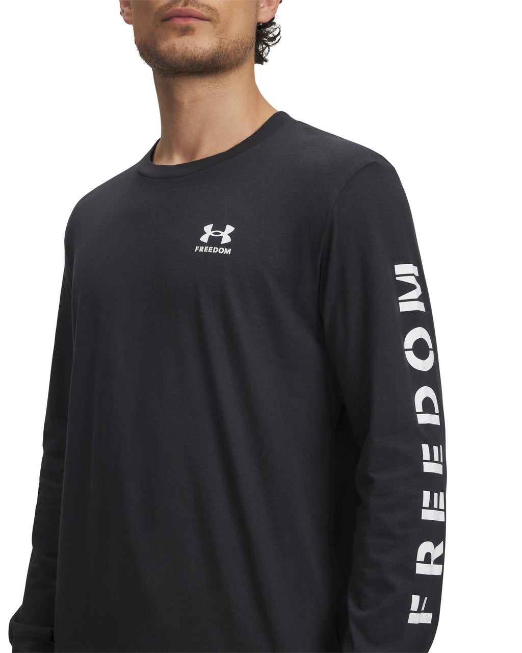 UA Freedom Flag Men's Long Sleeve - Black