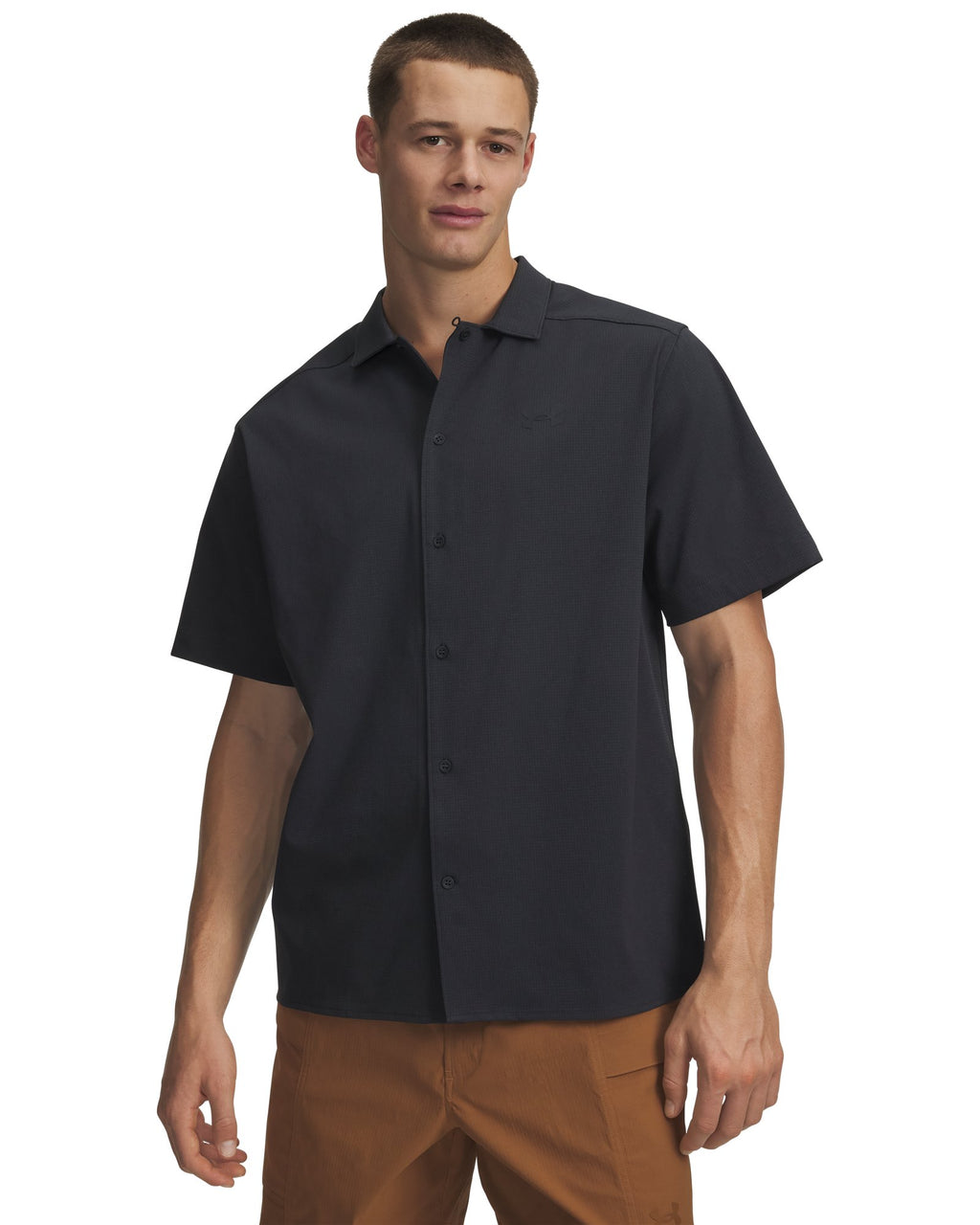 UA Explor Airvent Woven Men's Short Sleeve - Gray